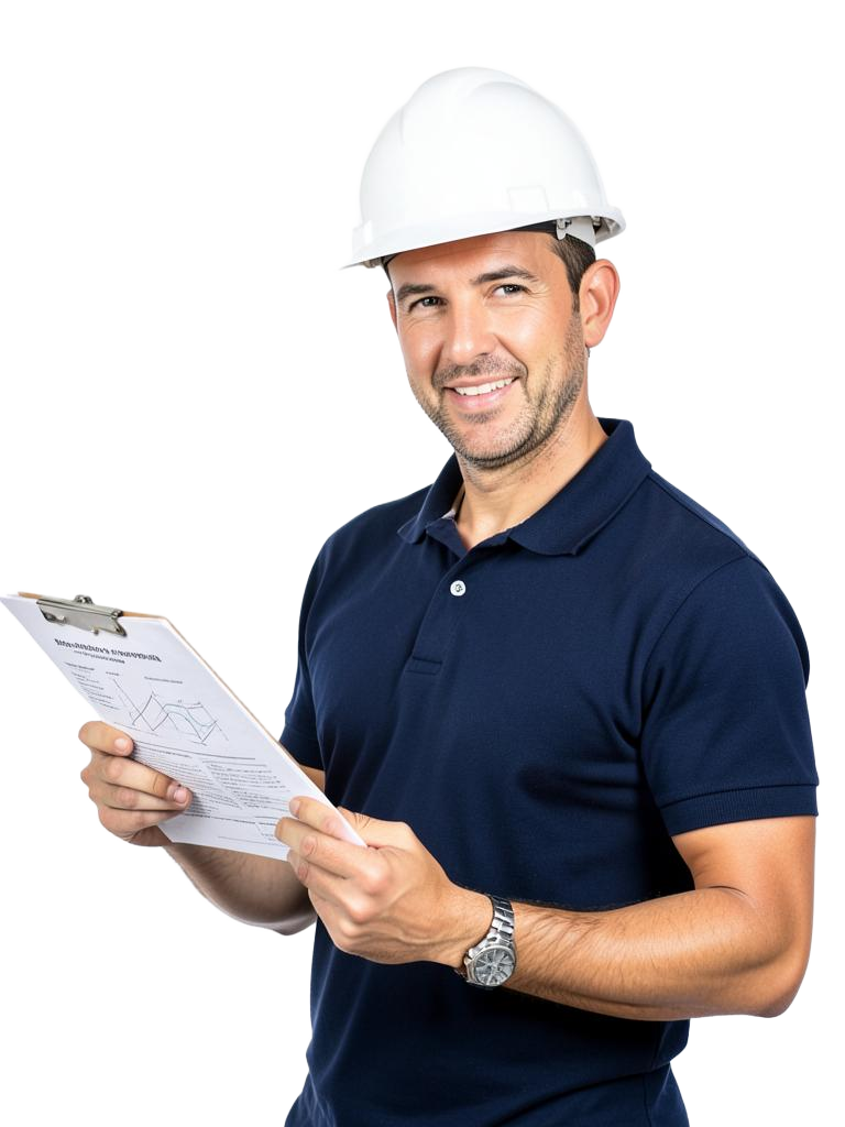 Engenheiro da BHJ Engenharia segurando laudo técnico